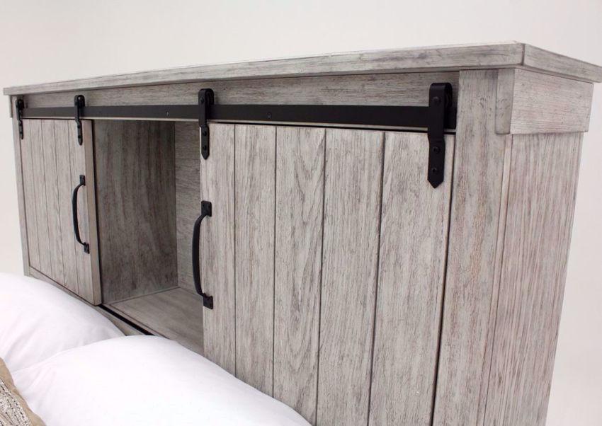 Storage Bed with Barn Door in the Headboard and Footboard